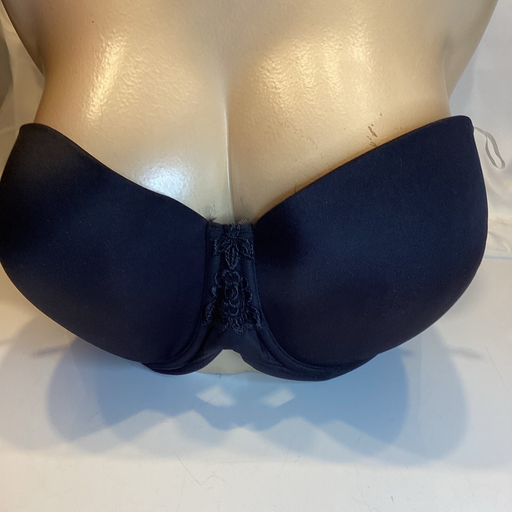 vanity fair black new size 42c multi way bra back closure strapless